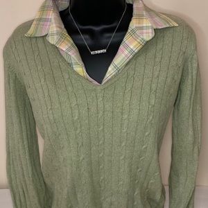 Mint Green Alfred Dunner Collared Sweater